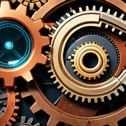Home 15 **
A network of interconnected gears, some rusty and broken, representing software components. A magnifying glass focuses on a single gear, highlighting a vulnerability icon. A shield icon attempts to block a digital wave crashing through the gears. Emphasize the fragility and interconnectedness of the chain. The scene evokes risk analysis and vulnerability identification.
**