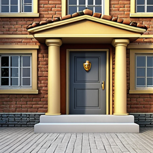 Home 14 **
Software supply chain security concept. A strong foundation (representing secure code) supporting a modern house (representing an application). Highlight trusted sources and building block metaphor. Trojans are trying to get in, SCA tools protect it.
**