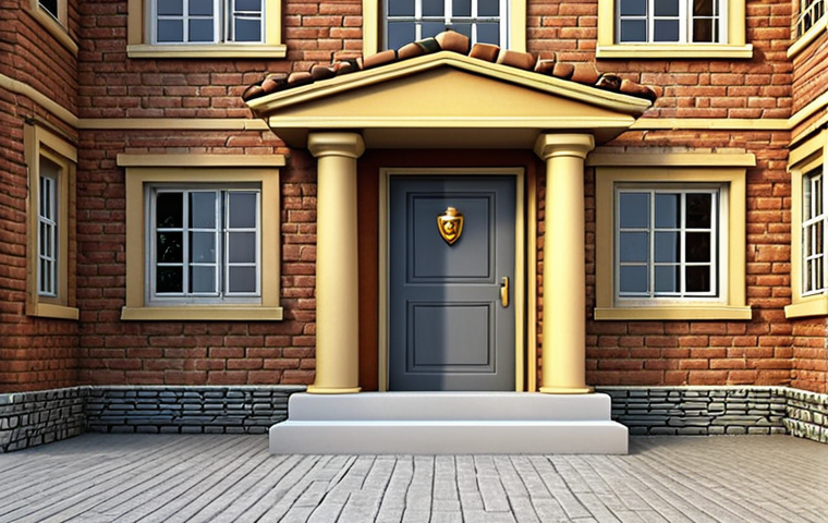 **
Software supply chain security concept. A strong foundation (representing secure code) supporting a modern house (representing an application). Highlight trusted sources and building block metaphor. Trojans are trying to get in, SCA tools protect it.
**