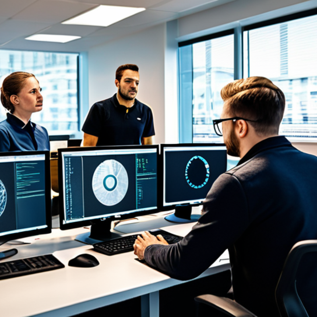 Secure Software Development Lifecycle**

"A team of software engineers collaborating in a modern office, working on code with integrated security tools displayed on their monitors, fully clothed, appropriate attire, demonstrating static analysis, fuzzing, and SBOM integration, safe for work, perfect anatomy, natural proportions, professional illustration, high quality, family-friendly."

**